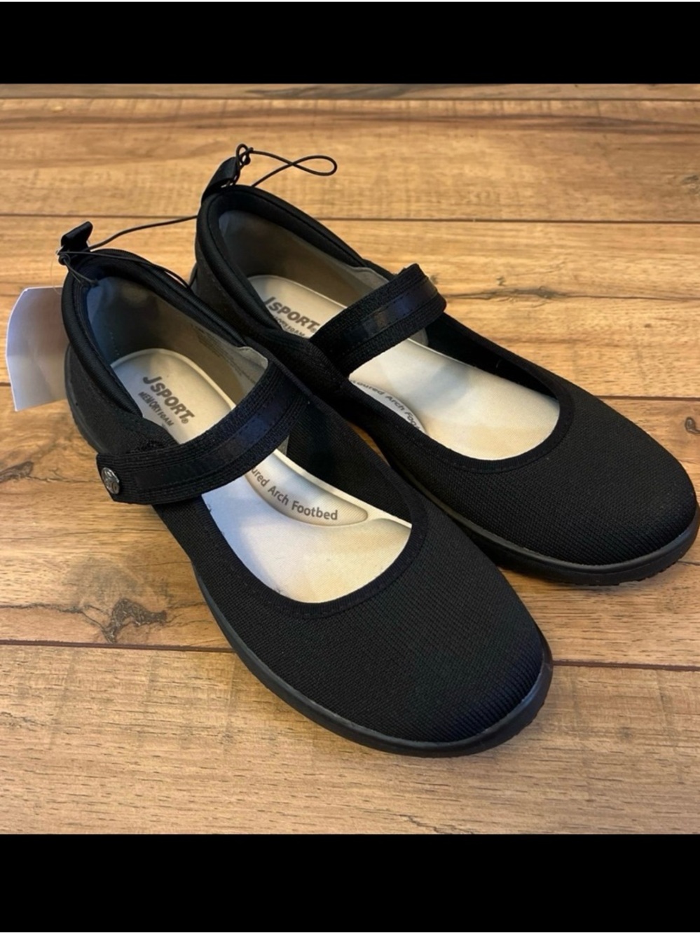 NWOT Sport Black Mary Jane Comfort Shoes 7.5